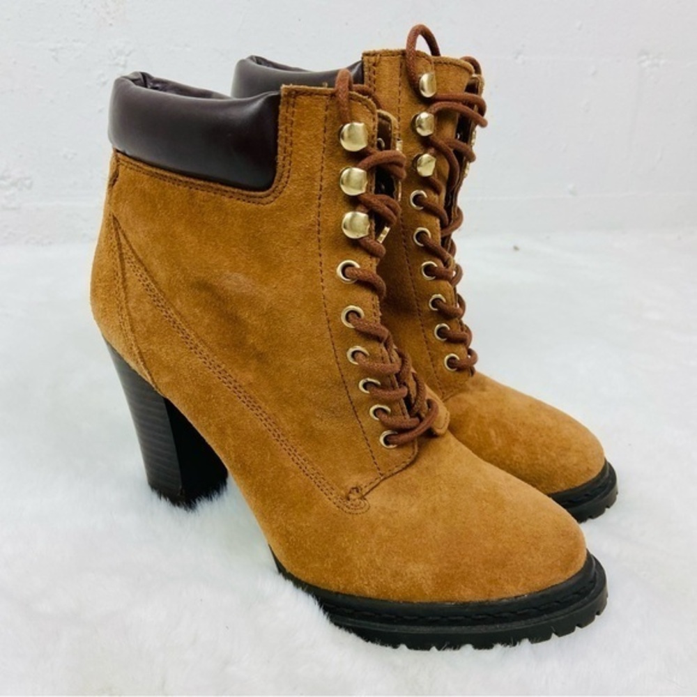 BCBGeneration Brown Suede leather lace up Heeled Boots size 7.5